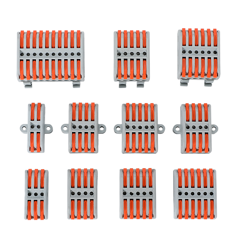 Draadconnector, Quick Connect -terminalblok, druktype connector, multi in meervoudige paringsverbinding, rail vast type
